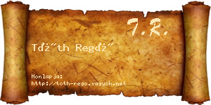 Tóth Regő névjegykártya